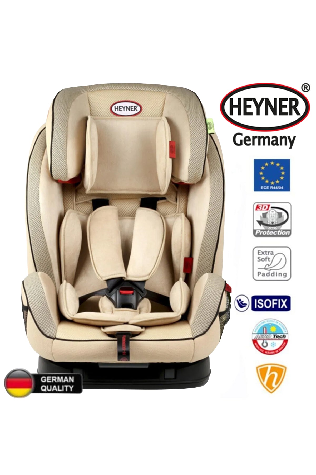 Heyner Multifix Aero Plus 9-36kg Isofix Oto Koltuğu Summer Beige I,II,III