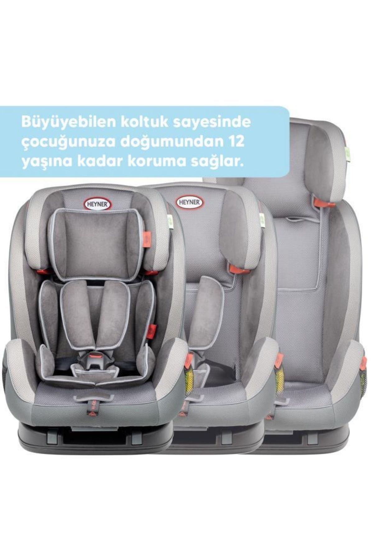 Heyner Multifix Aero Plus 9-36kg Isofix Oto Koltuğu Koala Grey I,II,III