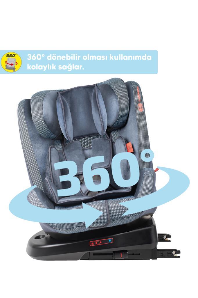 Heyner Infiny Twist 0-36kg Isofix Oto Koltuğu 360° Dönebilir Cosmis Blue 0,I,II,III