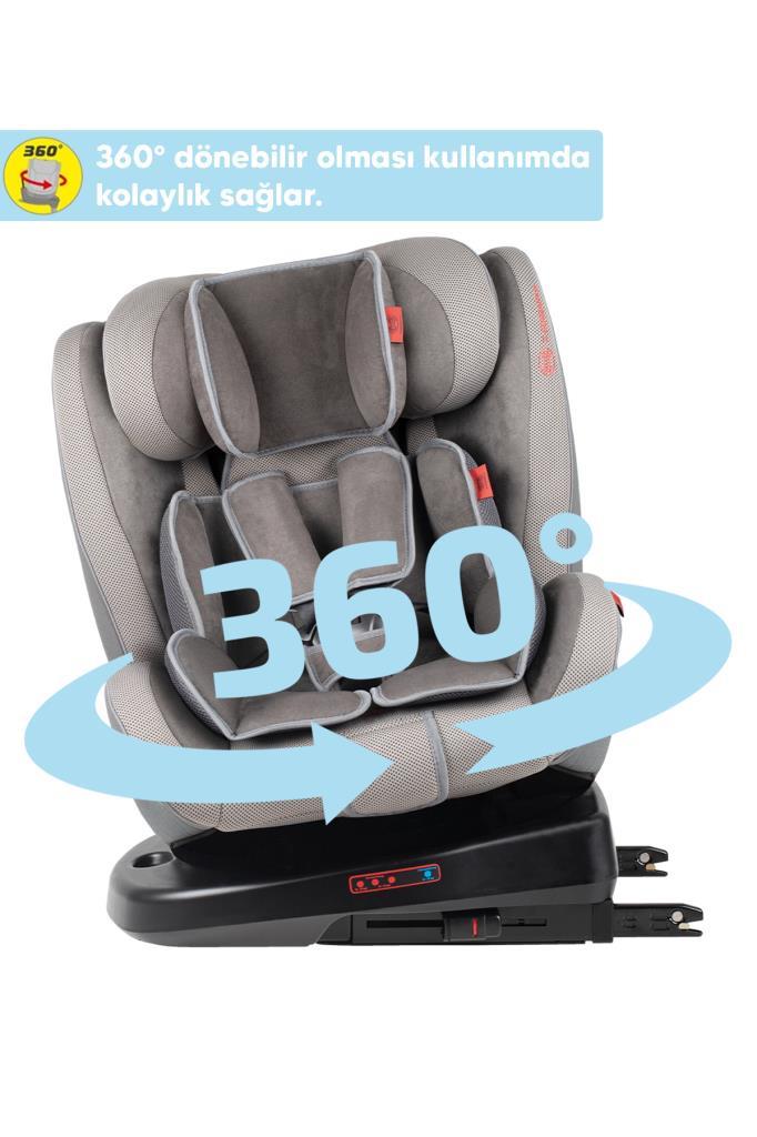 Heyner Infiny Twist 0-36kg Isofix Oto Koltuğu 360° Dönebilir Koala Grey 0,I,II,III
