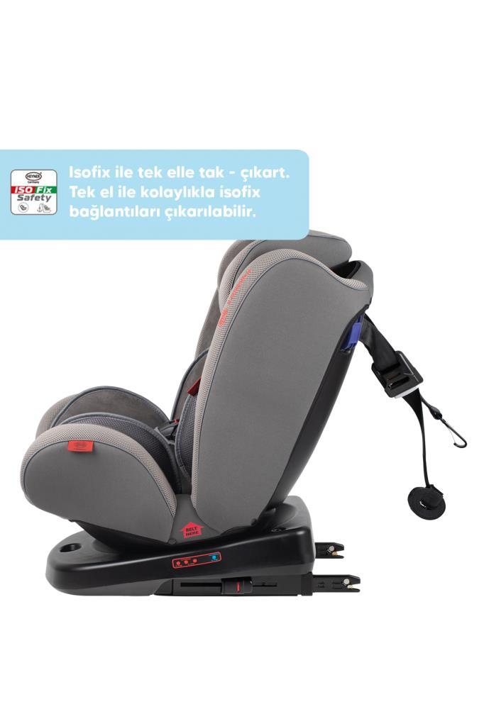 Heyner Infiny Twist 0-36kg Isofix Oto Koltuğu 360° Dönebilir Koala Grey 0,I,II,III